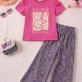 Faith Print Pink T-Shirt & Flapper Girls