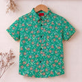 Orange Flower Parrot Casual Shirt Boys ( R-418N )