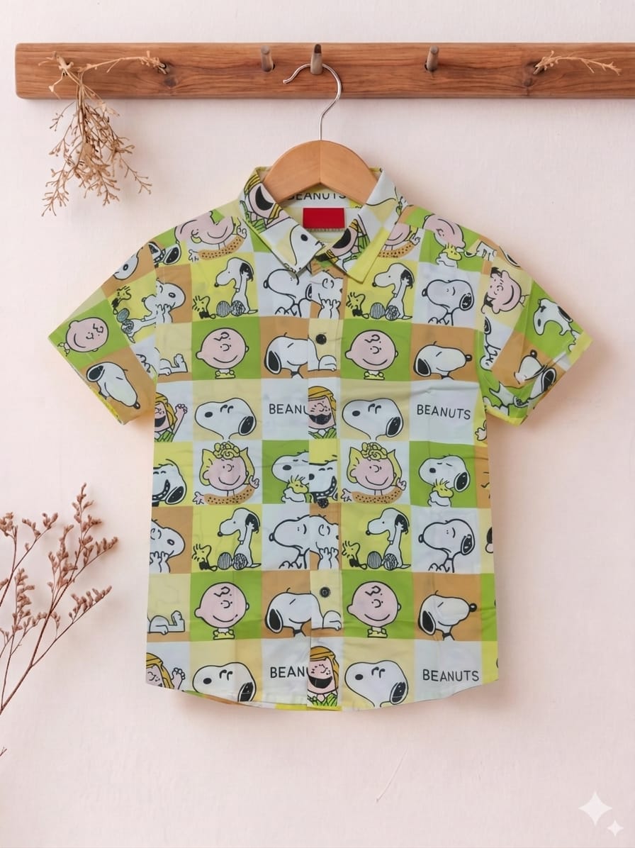 Peanuts Cream Casual Shirt Boys (509)