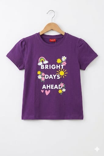 Bright Day Purple T-Shirt Girls ( R-452 )
