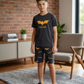 Batman Print Charcoal Nicker Suit Boys ( R-147 )