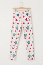 Heart Print White Tight Girls