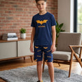 Batman Print Navy Nicker Suit Boys