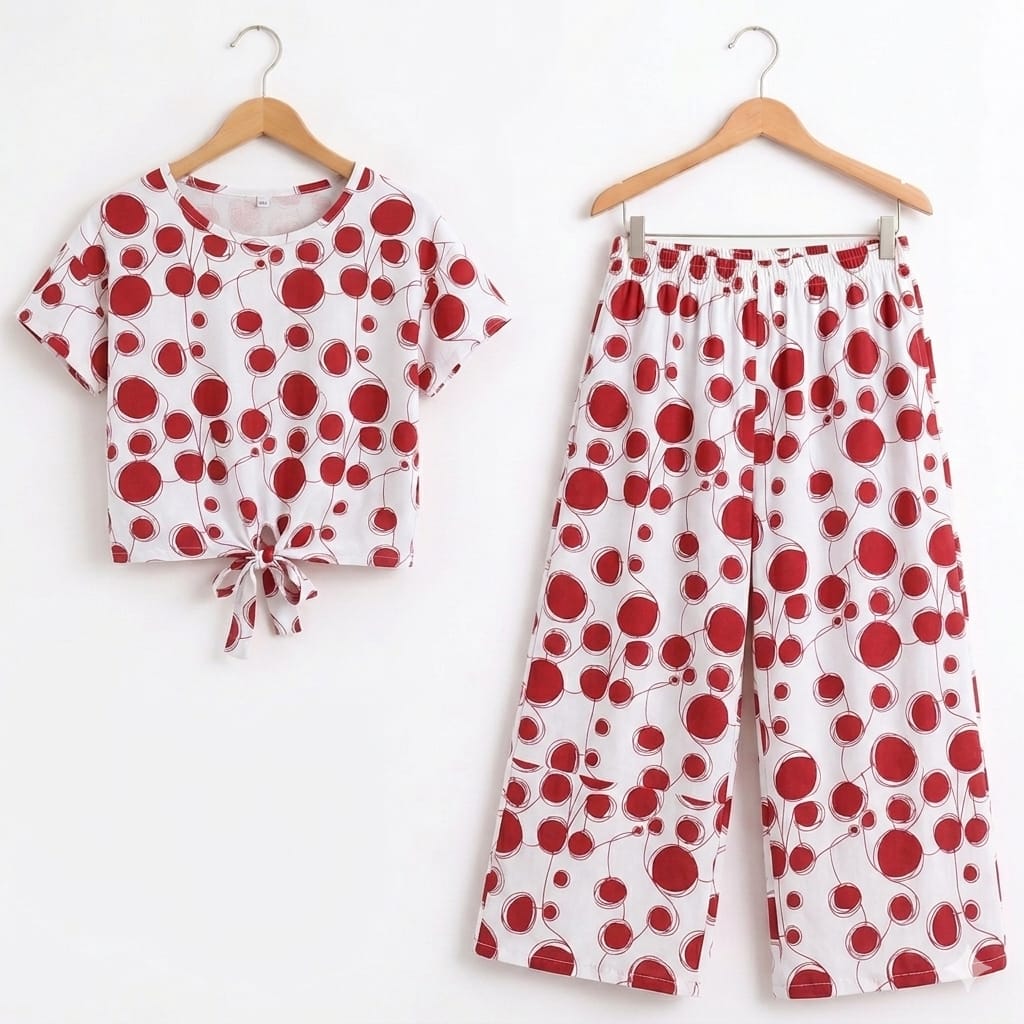 Red Bloom Half Sleeve White Skate Fish Girls ( R-504 )
