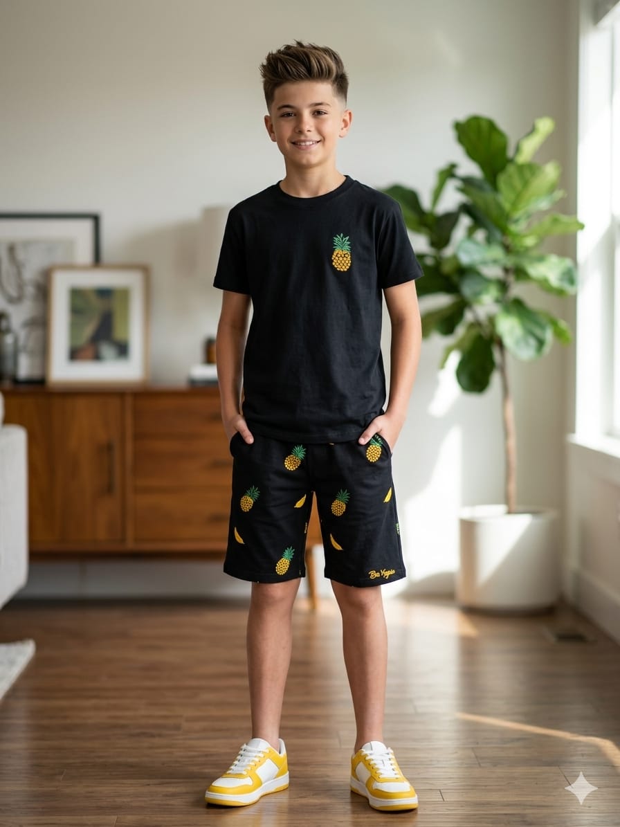 Pineapple Logo Black Nicker Suit Boys