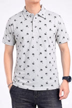 Tree All Over Print Oatmeal Collar Polo Men's ( Factory )