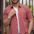 Carrot Check Casual Shirt Men's
