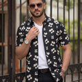 Sun Flower Black Casual Shirt Men's