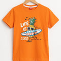 Life Is Good Orange T-Shirt Boys