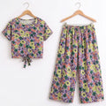 Parrot Purple Flower Half Sleeve Cream Skate Fish Girls ( R-344 )