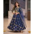 Banarasi Navy Lehenga Suit (3-Piece) For Girls