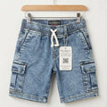 6 Pocket Mid Blue Denim Shorts Boys