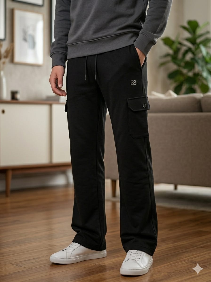 BB Logo Black Trouser For Men's