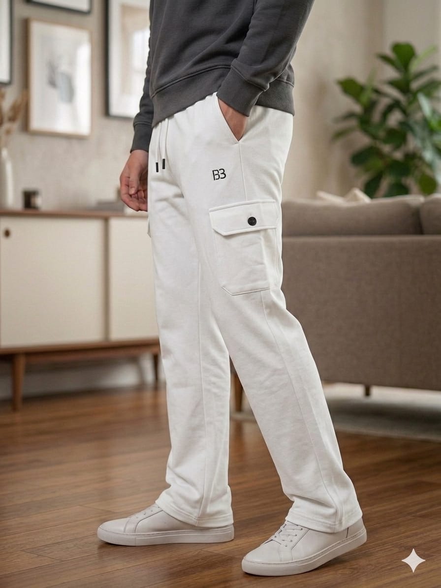 BB Logo White Trouser For Men's