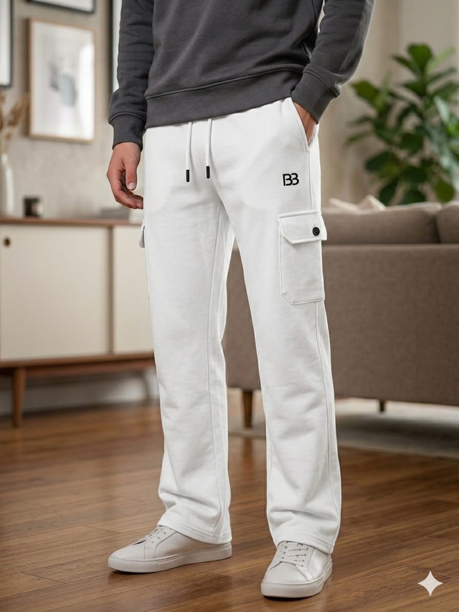 BB Logo White Trouser For Men's