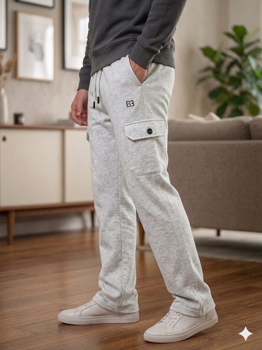 BB Logo Oatmeal Trouser For Men's