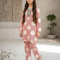 Front Embroidery Red White Striper 2Pcs Suit Girls