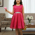 Fancy Red Sheesha Silk Frock Girls ( R-223 )