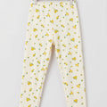 Yellow Flower Print White Tight Girls