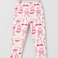 Bow Print White Tight Girls