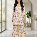 Unstitched Printed Suit-  Multi Rose Peach 2 Piece Suit