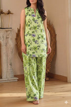 Unstitched Printed Suit- Parrot Flower 2 Piece Suit