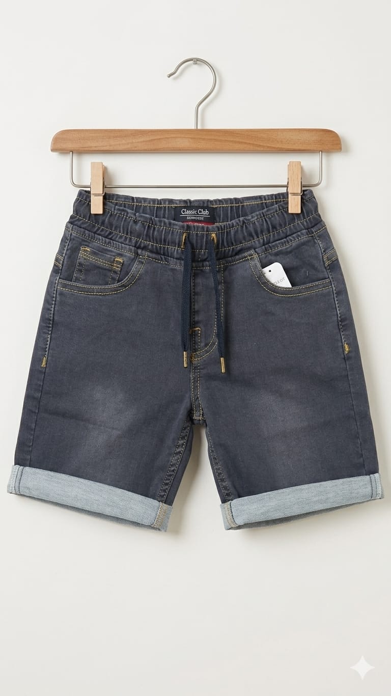 Dark Gray Denim Shorts Boys