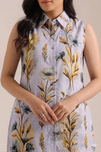Unstitched Printed Suit- Autumn Sky Floral Print Light Purple 2 Piece Suit