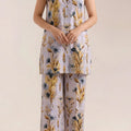 Unstitched Printed Suit- Autumn Sky Floral Print Light Purple 2 Piece Suit