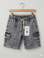6 Pocket Gray Denim Shorts Boys