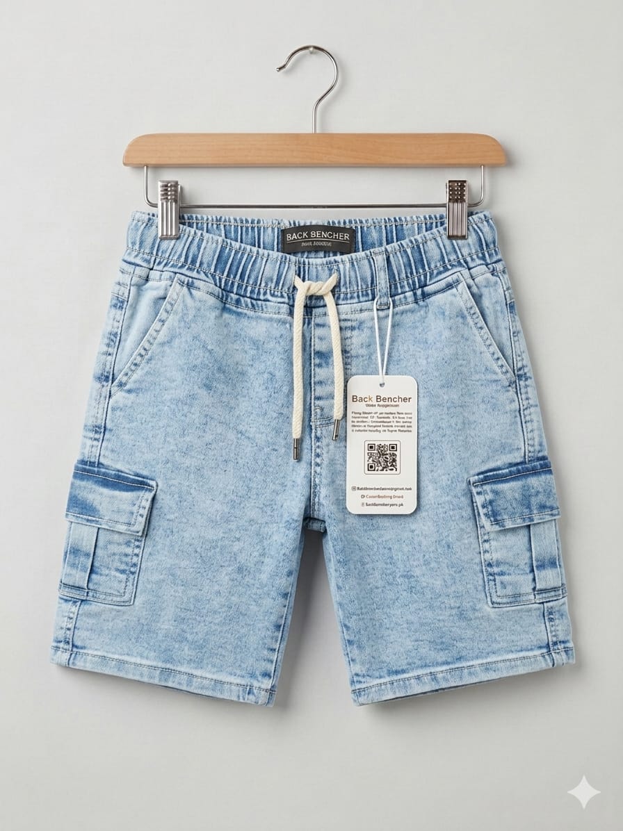 6 Pocket Light Sky Denim Shorts Boys