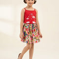 Flamingo Red Skirt Suit Girls