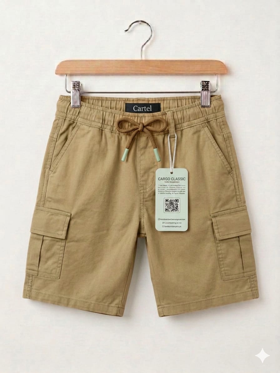 Cargo Camel Cotton Shorts Boys