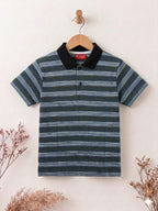 Shadow Waves Navy Collar T-Shirt Boys