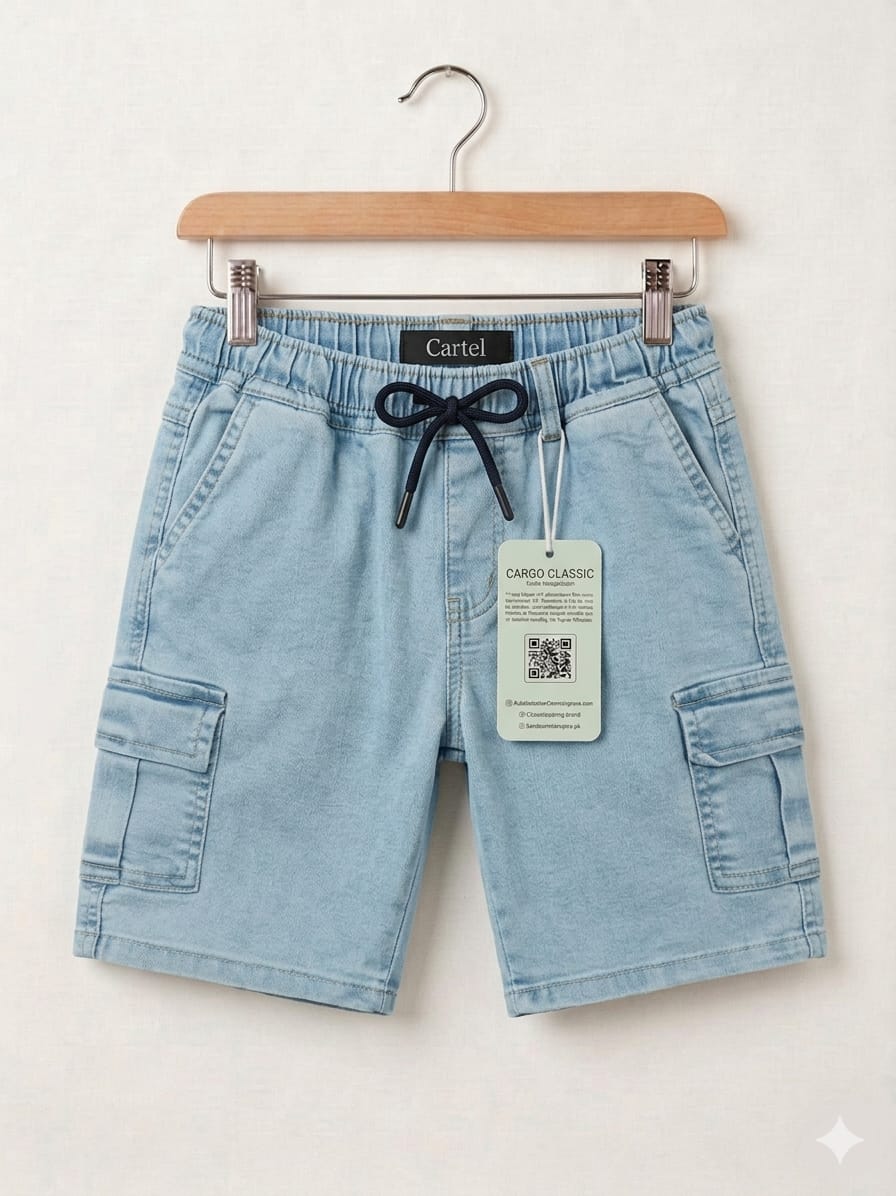 6 Pocket Mid Sky Denim Shorts Boys