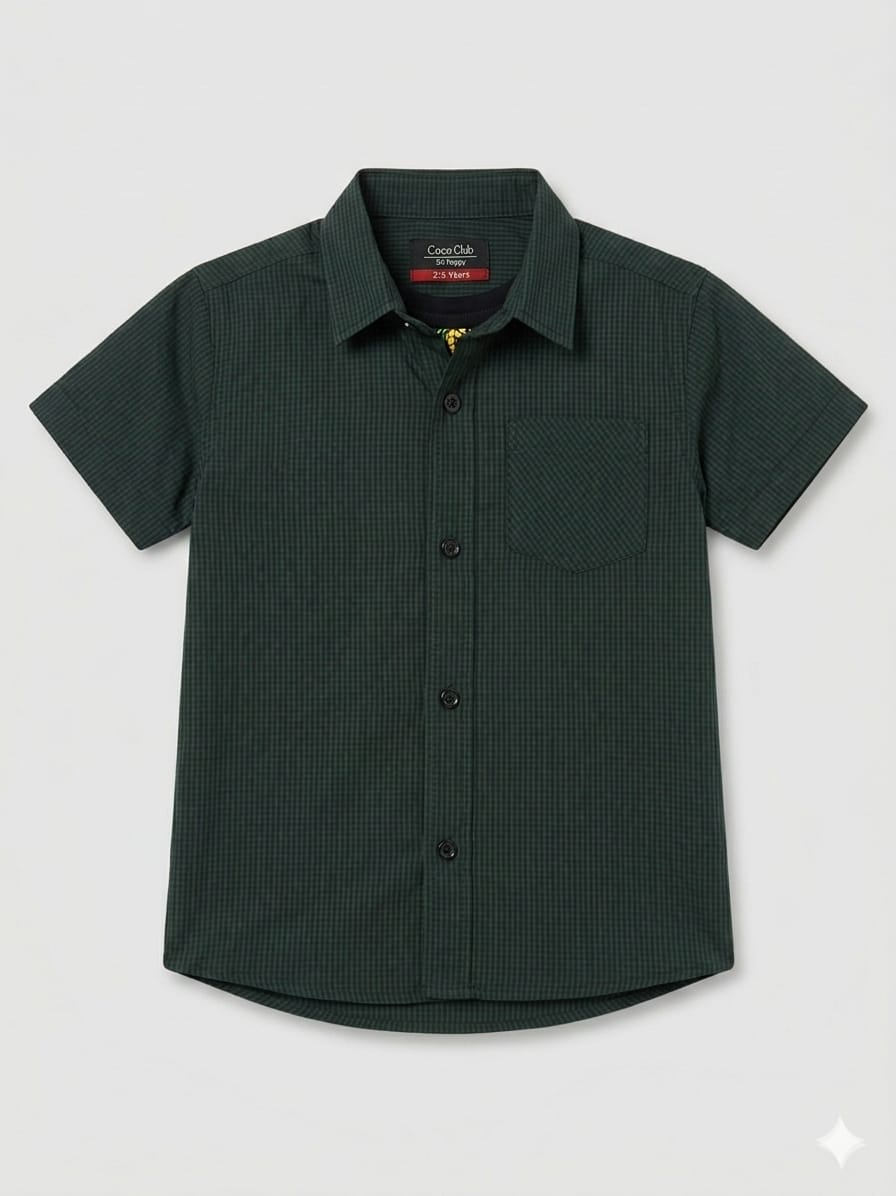 Pineapple All Over Print Black Double Casual Shirt Boys ( R-75 )