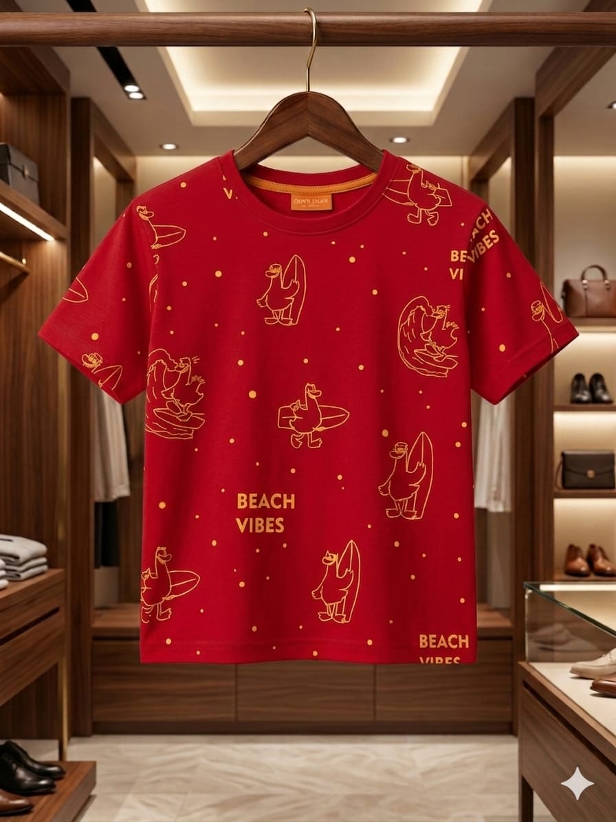 Beach Vibes Red T-Shirt Boys ( R-547 )