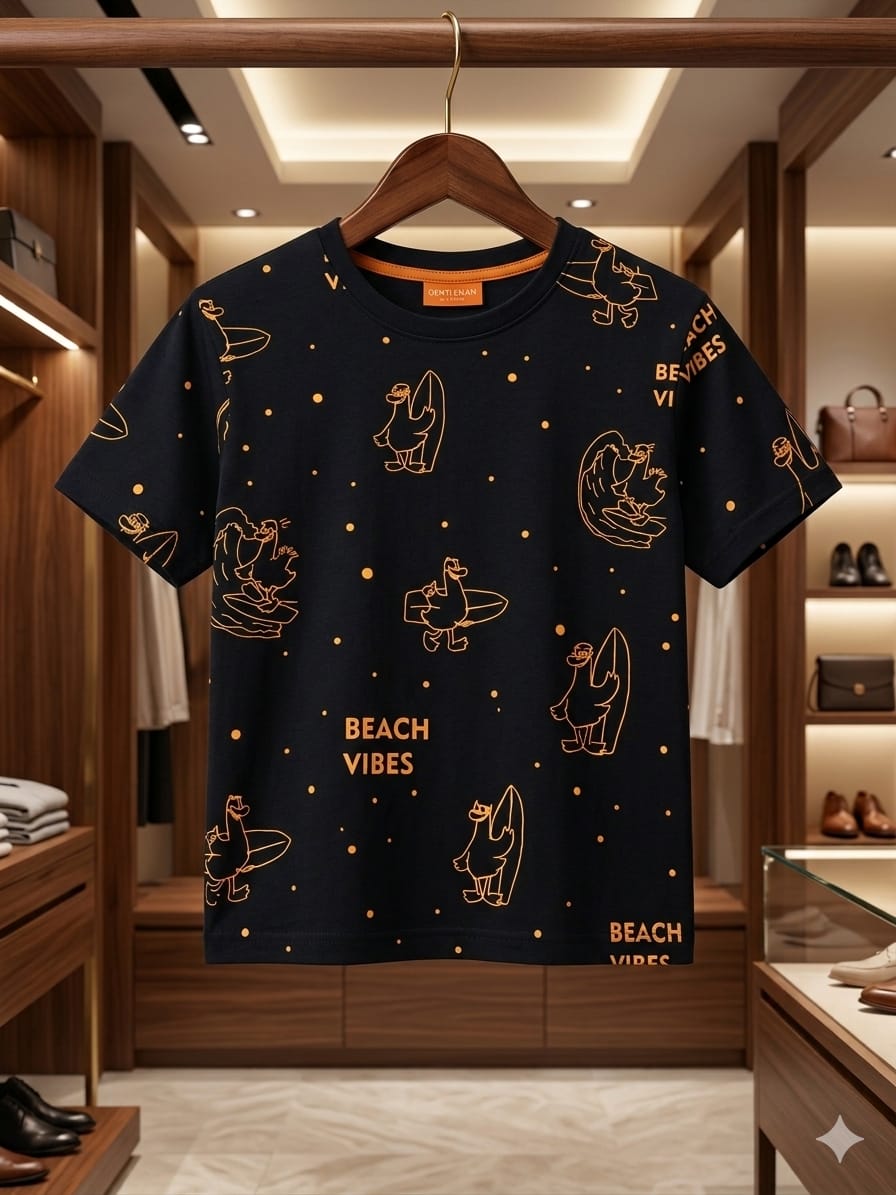 Beach Vibes Black T-Shirt Boys ( R-273 )