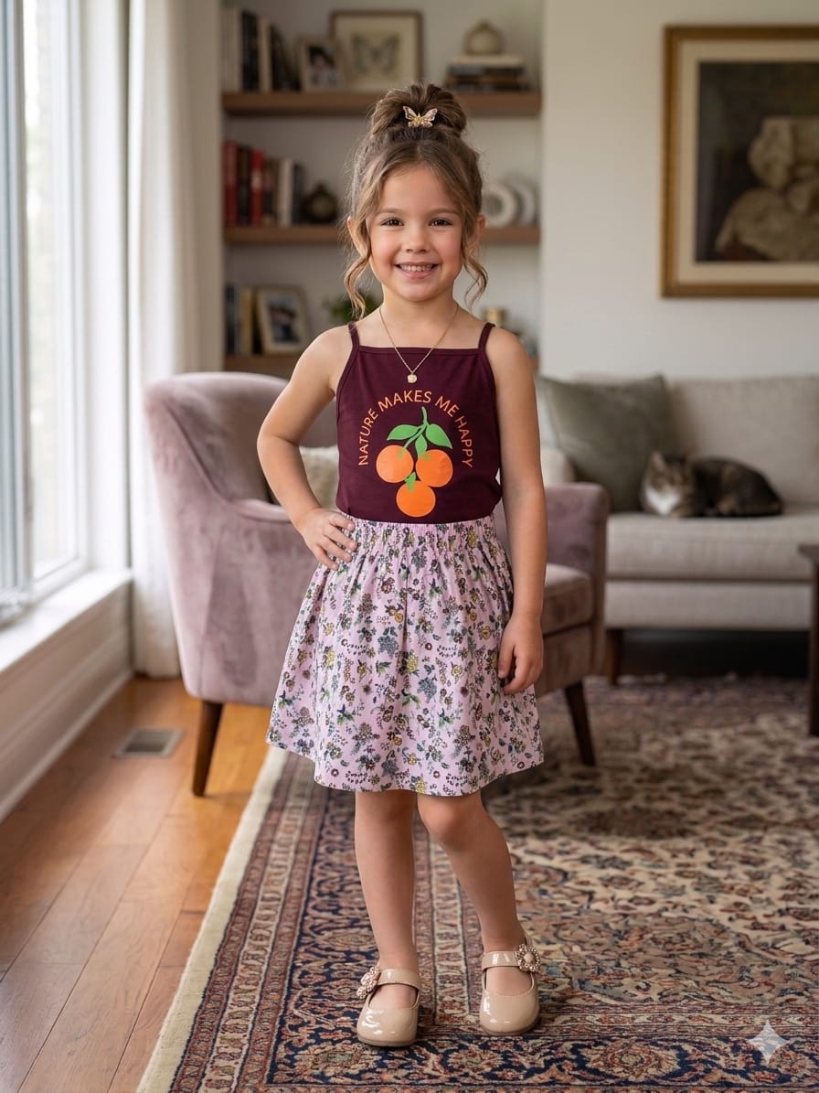 Me Happy Mahroon Skirt Suit Girls  ( R-387 )