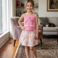 Flamingo Baby Pink Skirt Suit Girls