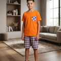 Front Pocket Orange Cotton Nicker Suit Boys ( R-259 )