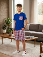 Front Pocket Simple Royal Blue Nicker Suit- Boys