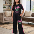 Fall over Black  Baggy Trouser Shirt Girls(R-541)