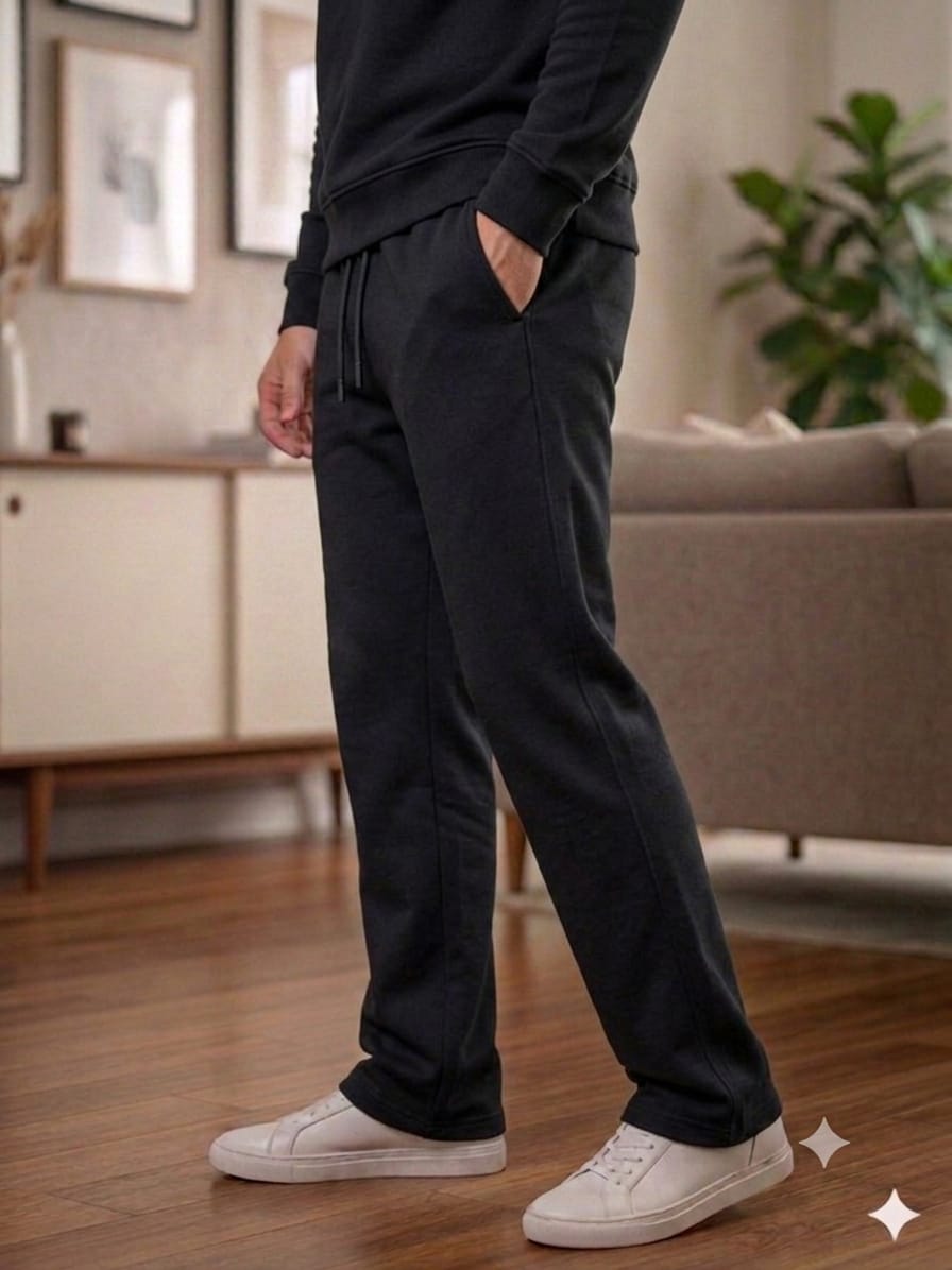 Simple  Black Baggy Trouser For Men's ( R-423 )