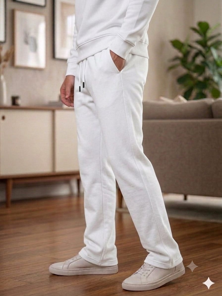 Simple White Baggy Trouser For Men's ( R424 )