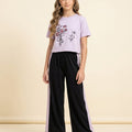 Flower From Side Falsa Baggy Trouser Shirt Girls