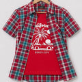 Beach City Red Inner Red Check Double Casual Shirt Boys (R-363 )