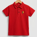 Tree Sun Logo Red Collar Polo Boys