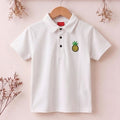 Pineapple Logo White Collar Polo Boys
