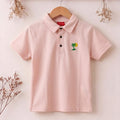 Tree Sun Logo Baby Pink Collar Polo Boys